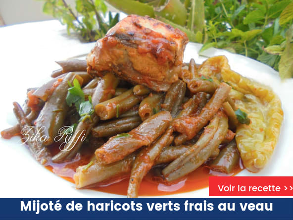 Mijoté de haricots verts frais au veau